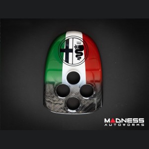 Alfa Romeo 4C Central MTA Control Cover - Carbon Fiber - Italian Theme + Alfa Romeo Badge - V1